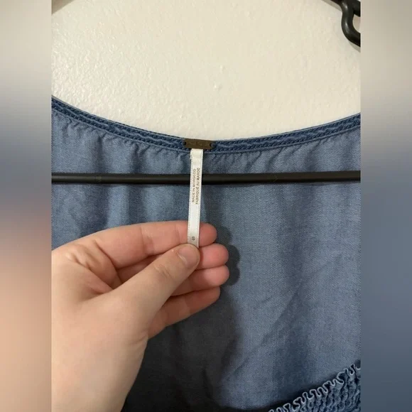 Free People Sadie Denim Tunic Mini Dress S - Picture 6 of 7